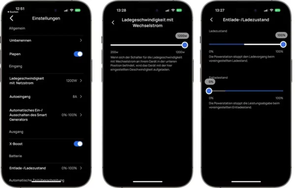EcoFlow App Ladegeschwindigkeit