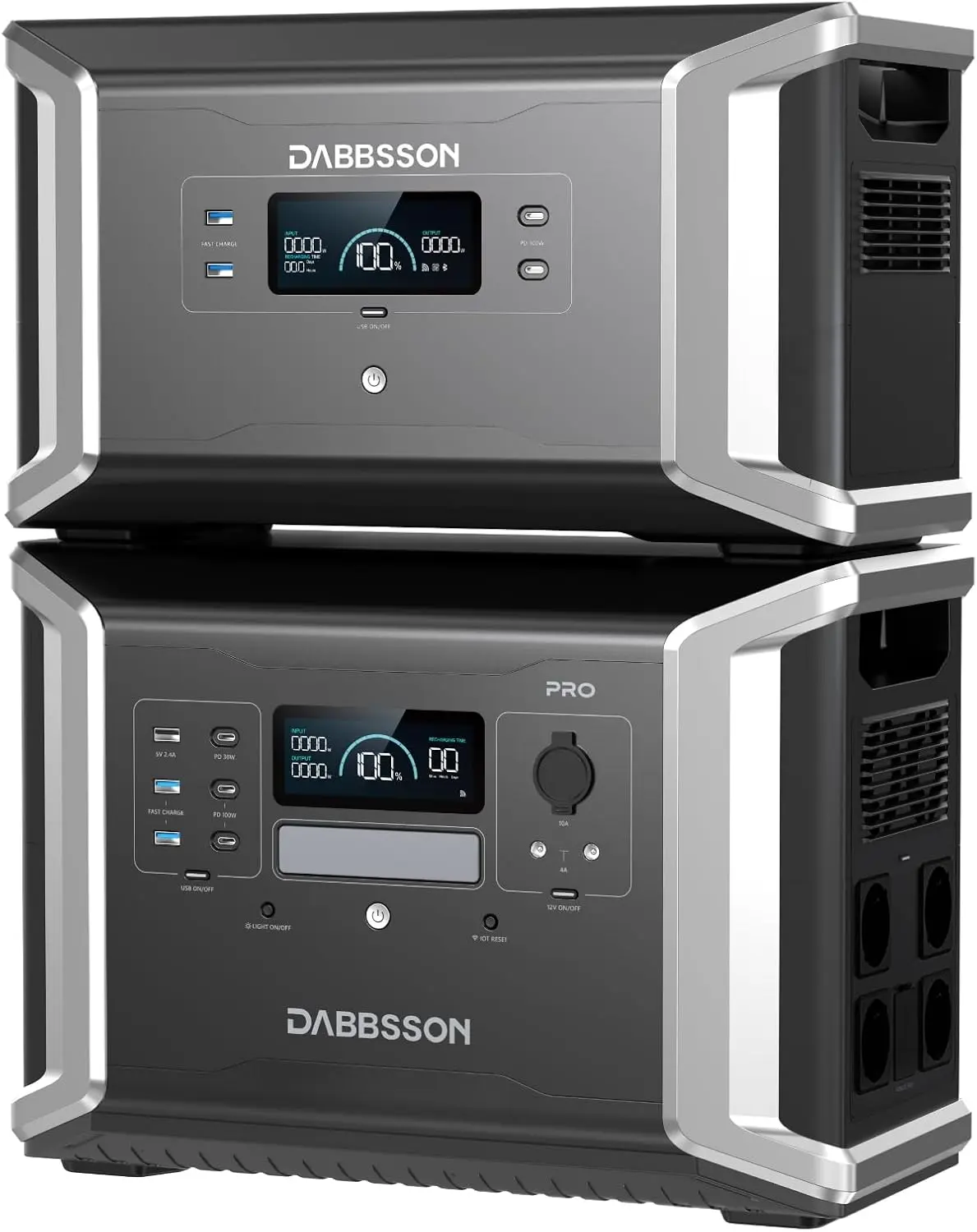 Dabbsson DBS1400 Pro mit aufgestapeltem Zusatzakku DBS2100B